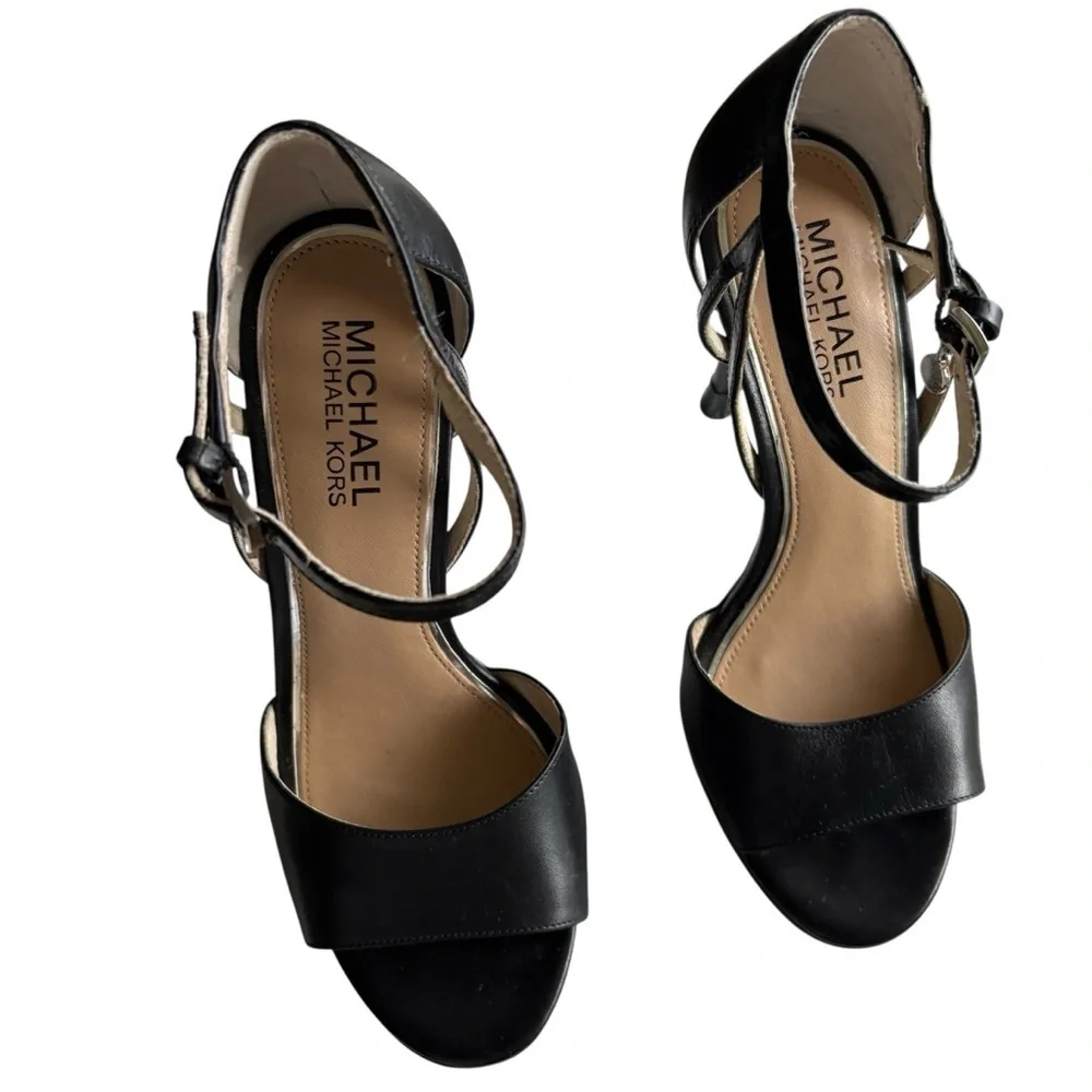 Michael Kors Black Open-Toe Heels